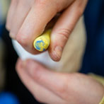 Rebecca Brown working in her studio 2019